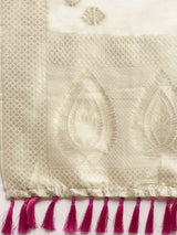 Bollywood White Colour Woven Design Cotton Saree