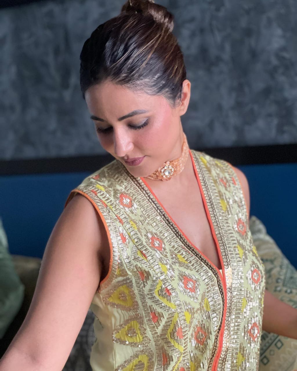 Celebrity Wear Yellow Color Sequence Work Sharara Suit