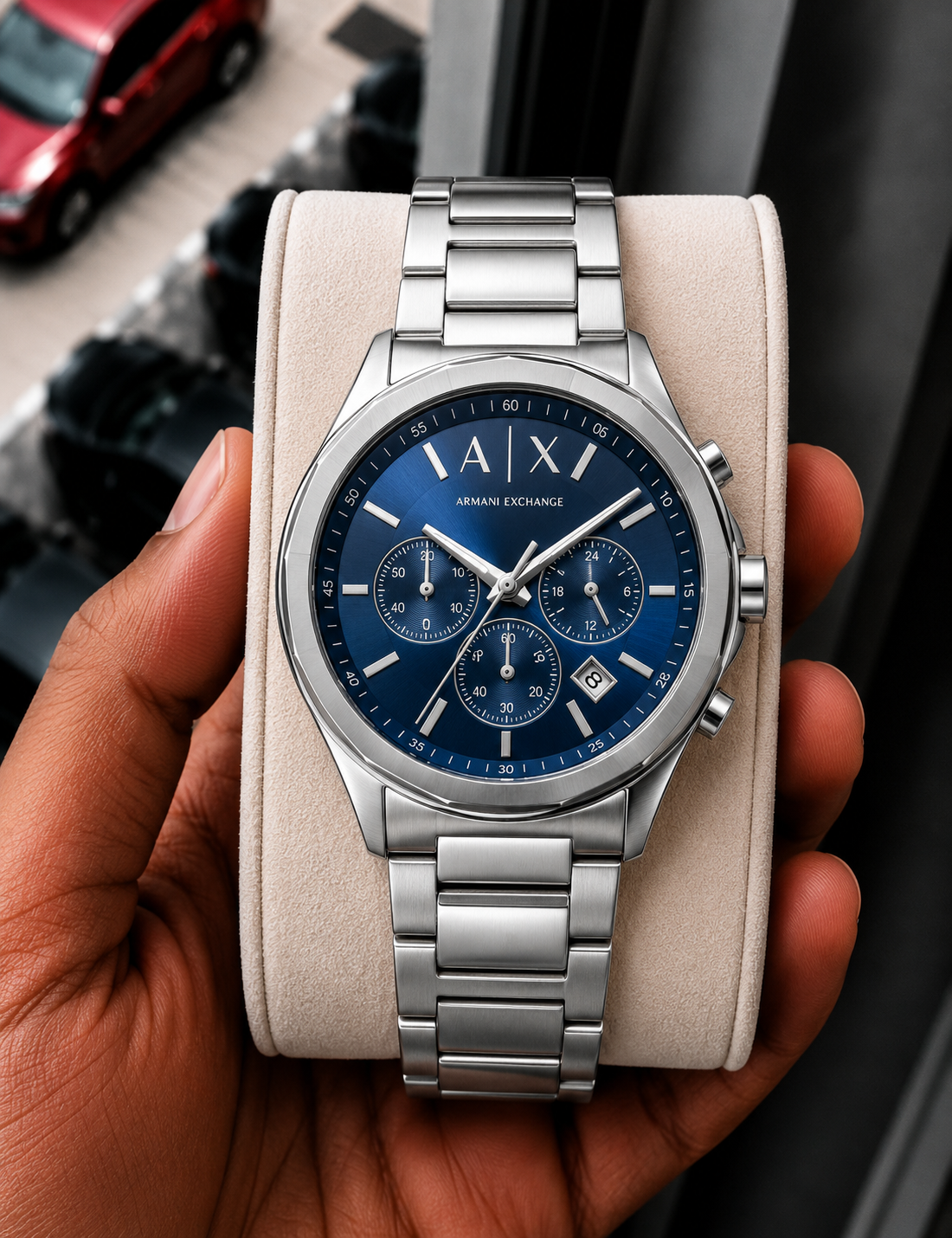 Arman i Exchange Gunmetal Silver/ Blue Watch