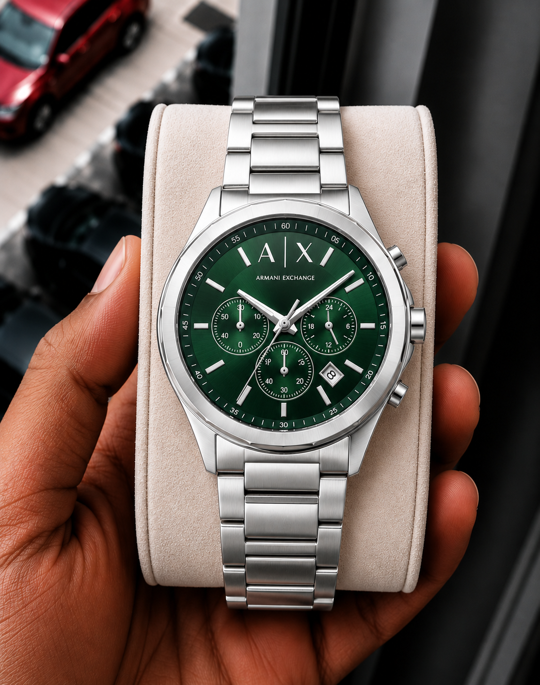 Arman i Exchange Gunmetal Silver/ Green Watch