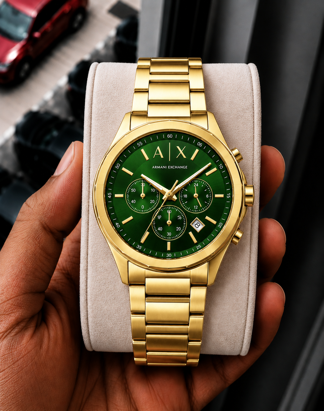 Arman i Exchange Gunmetal Gold/ Green Watch