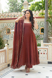 Chunari georgette suit set with lace work mameraa