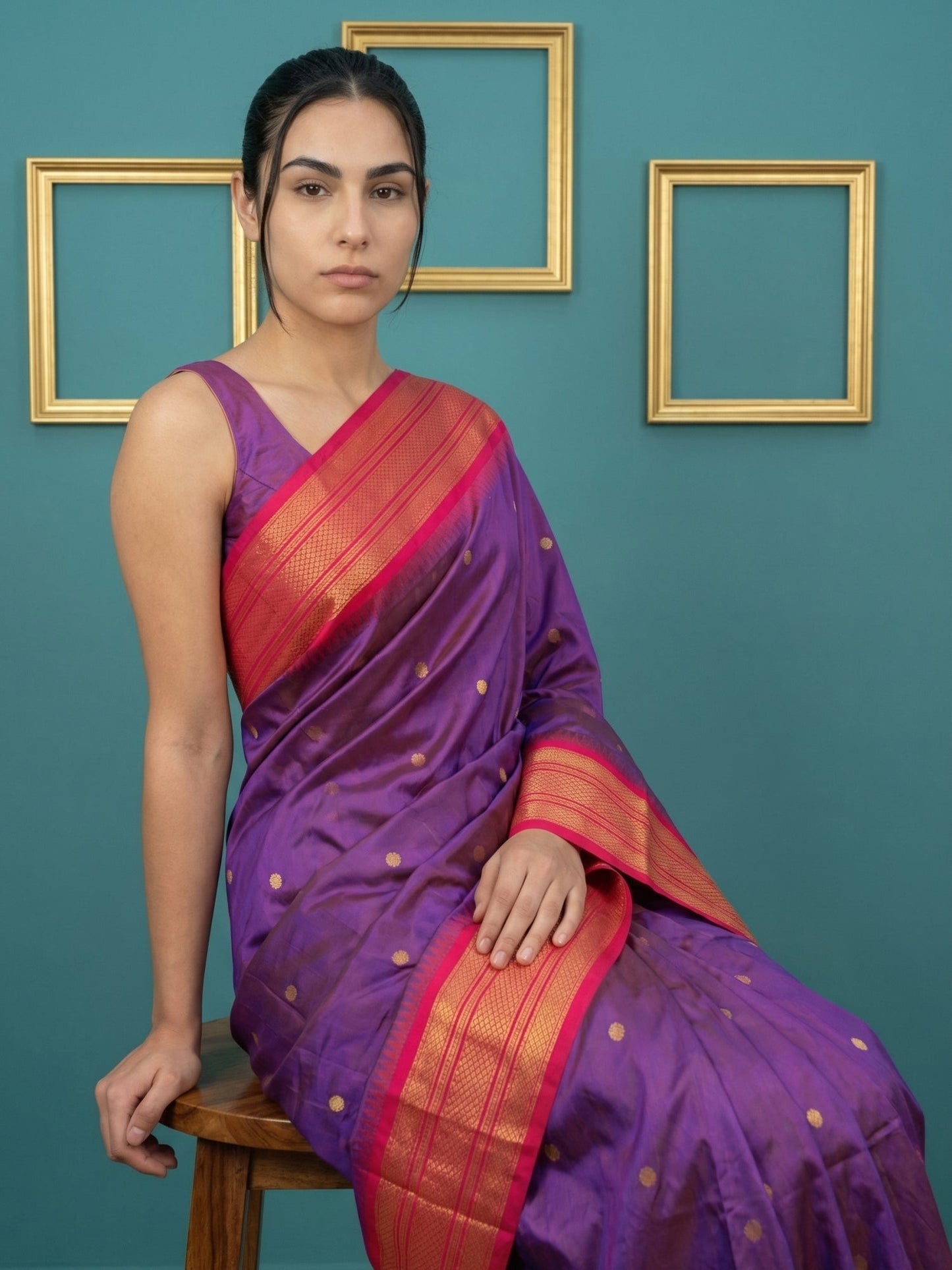 Purple Pink Premium Soft Silk Saree Gold Zari Woven Saree Contrast Pallu Festive Saree With Blouse