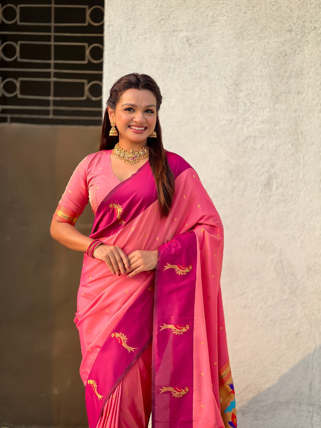 Pure Silk Saree Traditional Paithani Zari Woven Wedding Saree for Women Festive Party Wear Ethnic Designer Saree