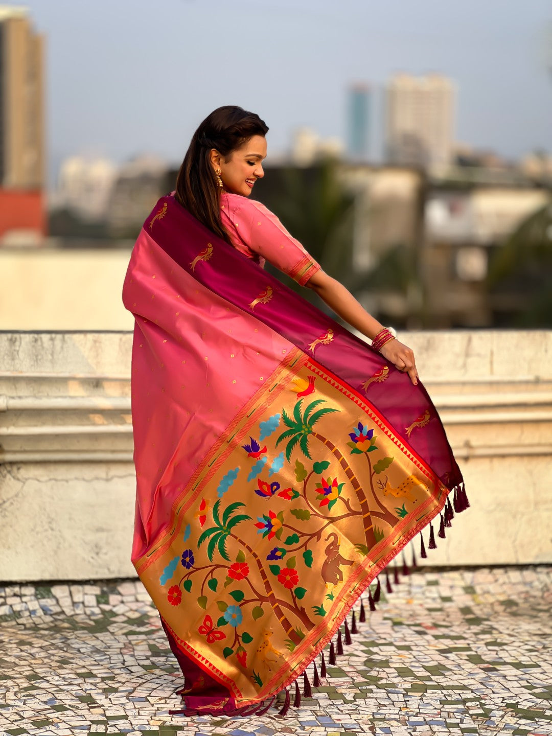 Pure Silk Saree Traditional Paithani Zari Woven Wedding Saree for Women Festive Party Wear Ethnic Designer Saree