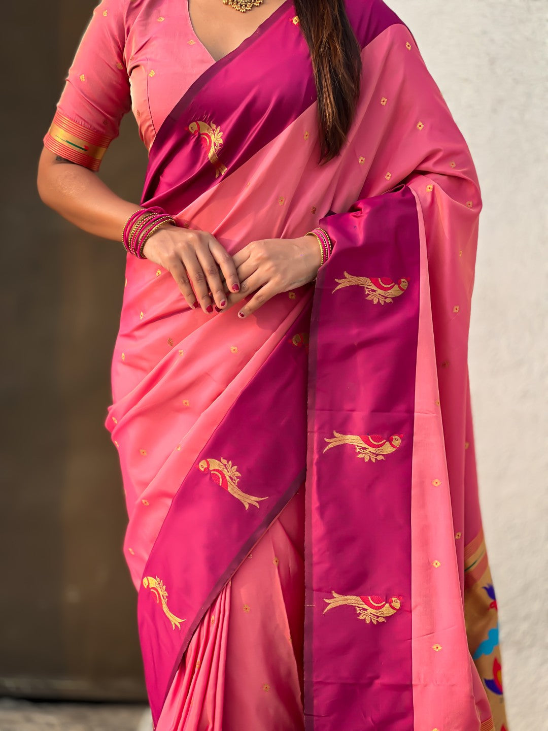 Pure Silk Saree Traditional Paithani Zari Woven Wedding Saree for Women Festive Party Wear Ethnic Designer Saree