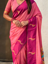 Pure Silk Saree Traditional Paithani Zari Woven Wedding Saree for Women Festive Party Wear Ethnic Designer Saree