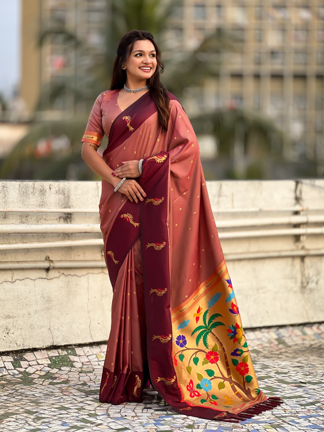 Pure Silk Saree Traditional Paithani Zari Woven Wedding Saree for Women Festive Party Wear Ethnic Designer Saree
