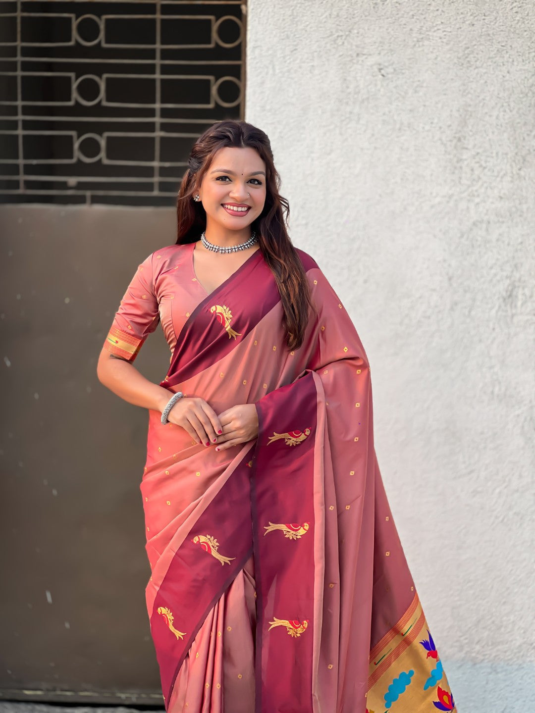 Pure Silk Saree Traditional Paithani Zari Woven Wedding Saree for Women Festive Party Wear Ethnic Designer Saree