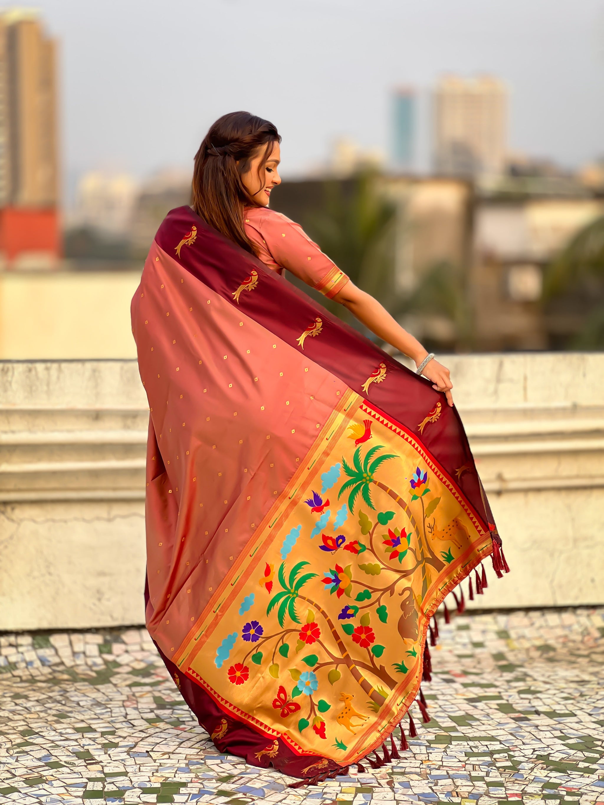 Pure Silk Saree Traditional Paithani Zari Woven Wedding Saree for Women Festive Party Wear Ethnic Designer Saree