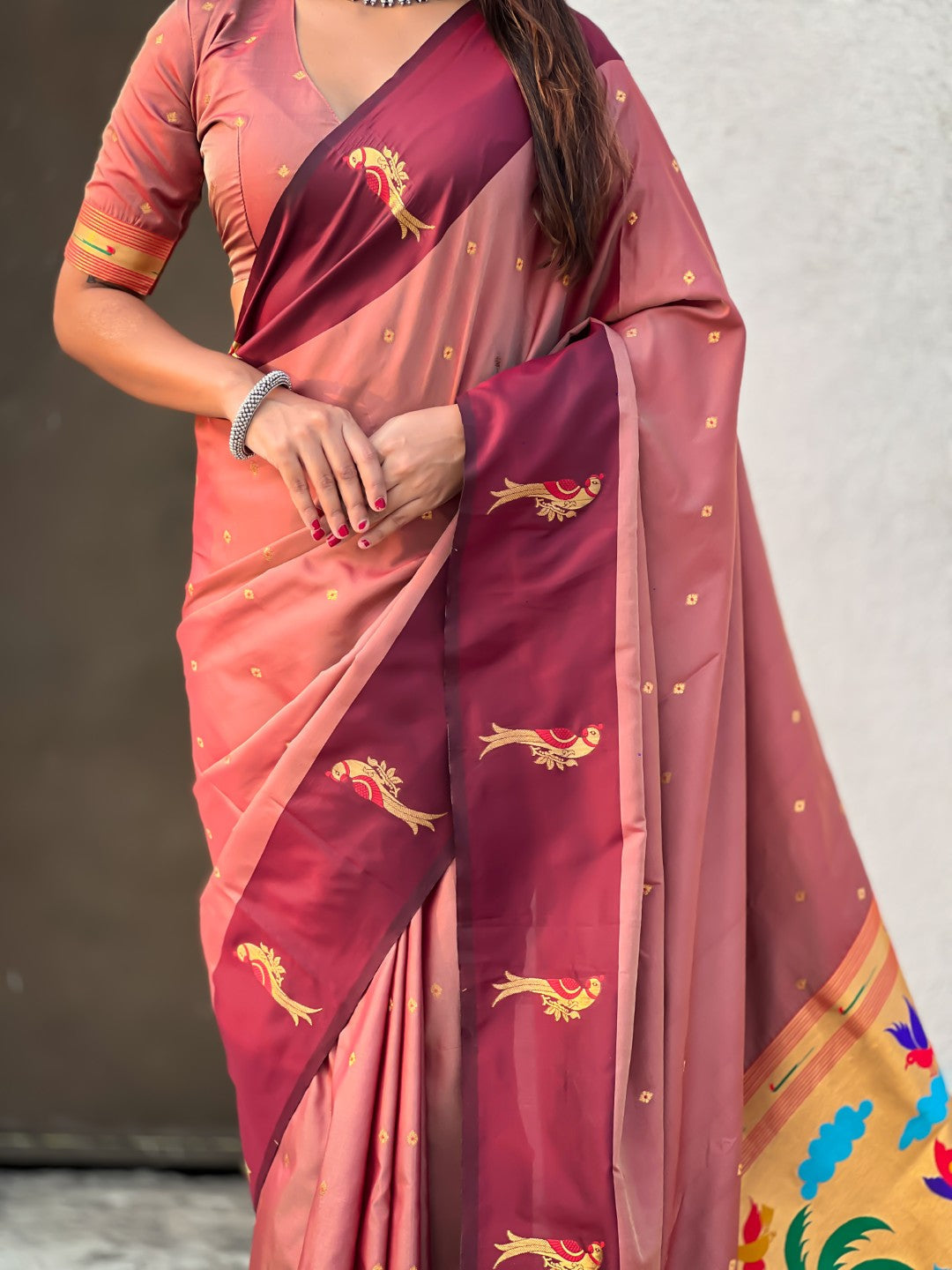 Pure Silk Saree Traditional Paithani Zari Woven Wedding Saree for Women Festive Party Wear Ethnic Designer Saree