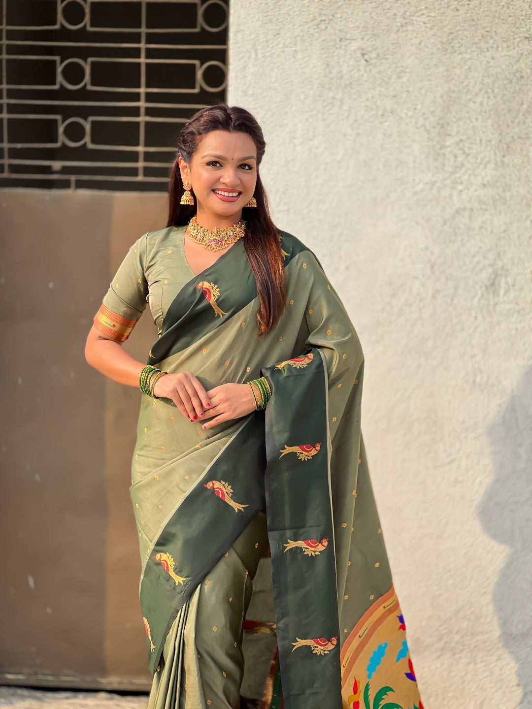 Pure Silk Saree Traditional Paithani Zari Woven Wedding Saree for Women Festive Party Wear Ethnic Designer Saree
