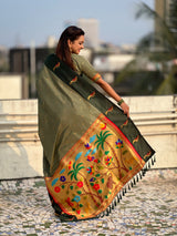 Pure Silk Saree Traditional Paithani Zari Woven Wedding Saree for Women Festive Party Wear Ethnic Designer Saree