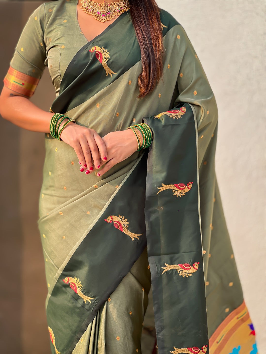 Pure Silk Saree Traditional Paithani Zari Woven Wedding Saree for Women Festive Party Wear Ethnic Designer Saree
