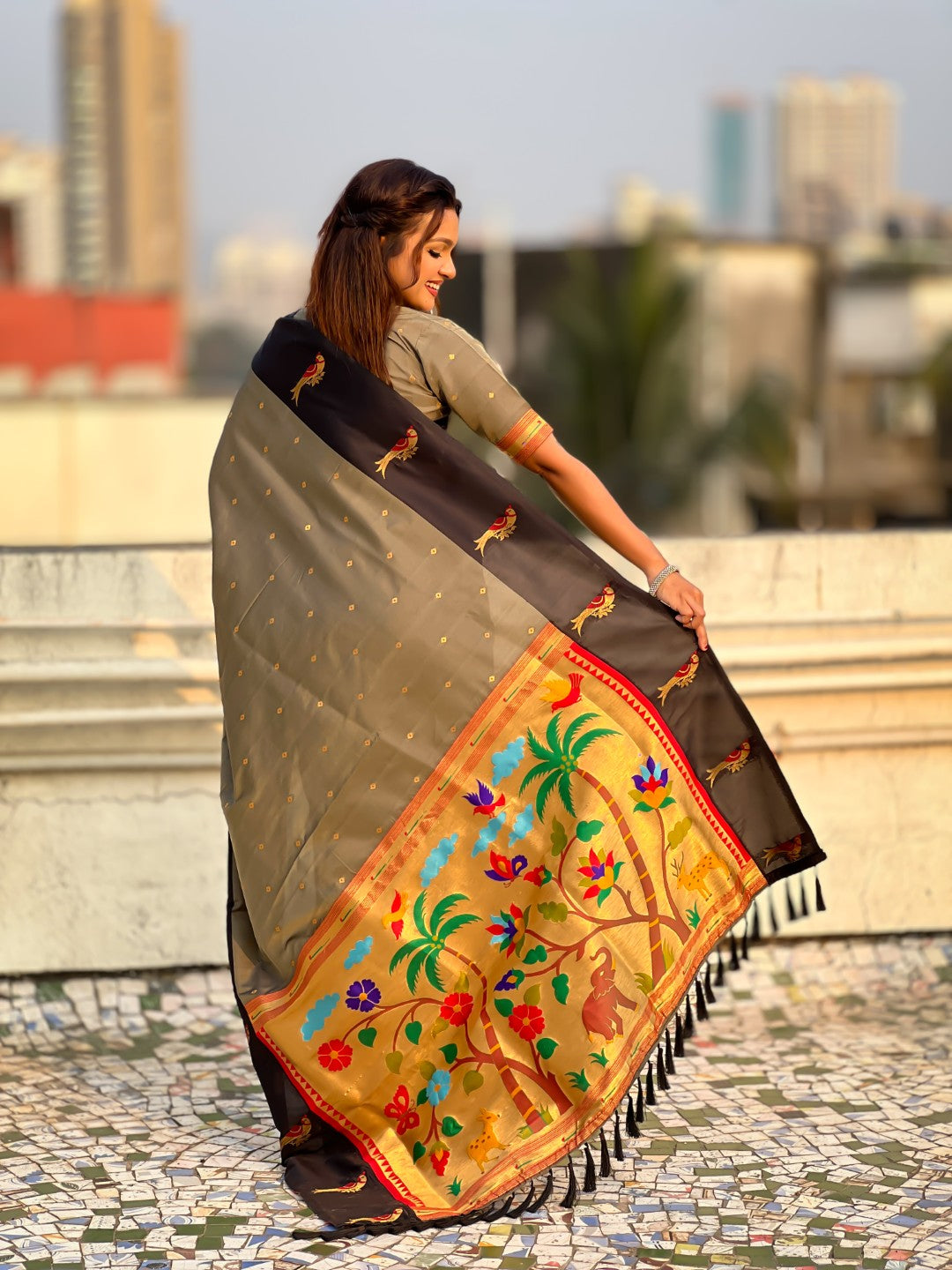 Pure Silk Saree Traditional Paithani Zari Woven Wedding Saree for Women Festive Party Wear Ethnic Designer Saree