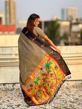 Pure Silk Saree Traditional Paithani Zari Woven Wedding Saree for Women Festive Party Wear Ethnic Designer Saree