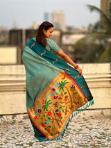 Pure Silk Saree Traditional Paithani Zari Woven Wedding Saree for Women Festive Party Wear Ethnic Designer Saree