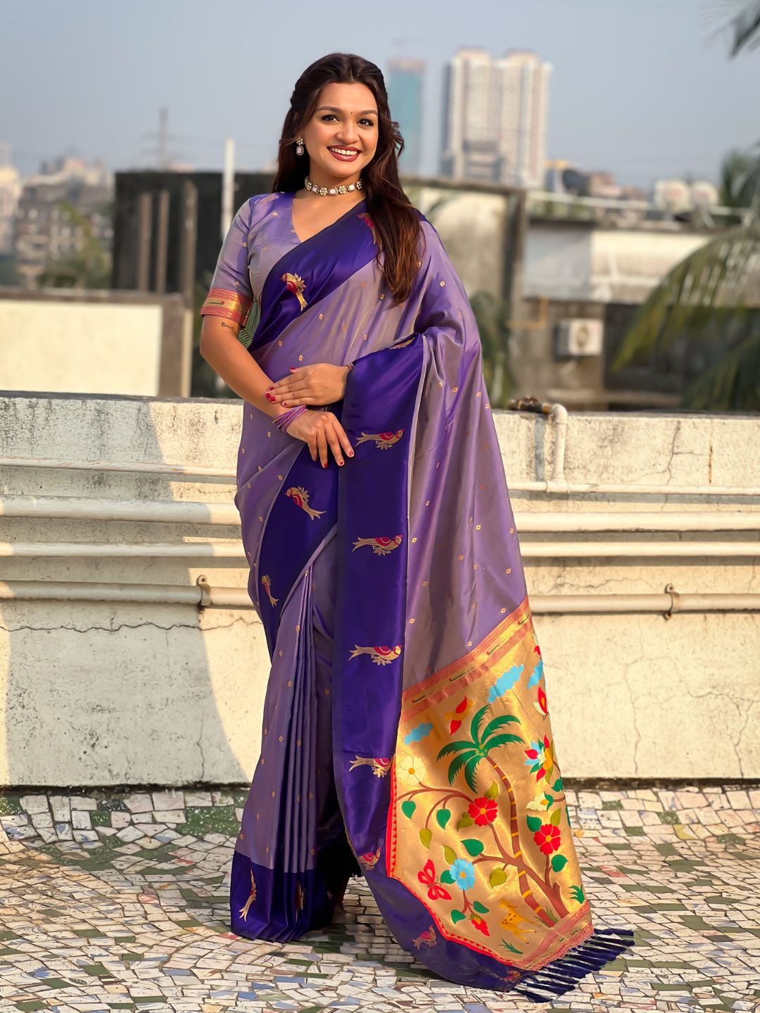 Pure Silk Saree Traditional Paithani Zari Woven Wedding Saree for Women Festive Party Wear Ethnic Designer Saree