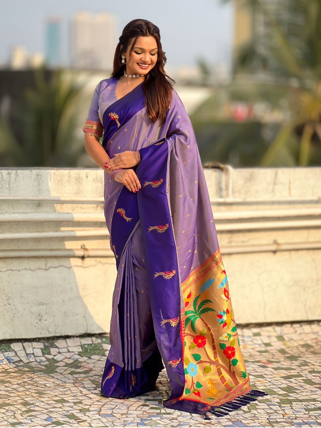 Pure Silk Saree Traditional Paithani Zari Woven Wedding Saree for Women Festive Party Wear Ethnic Designer Saree