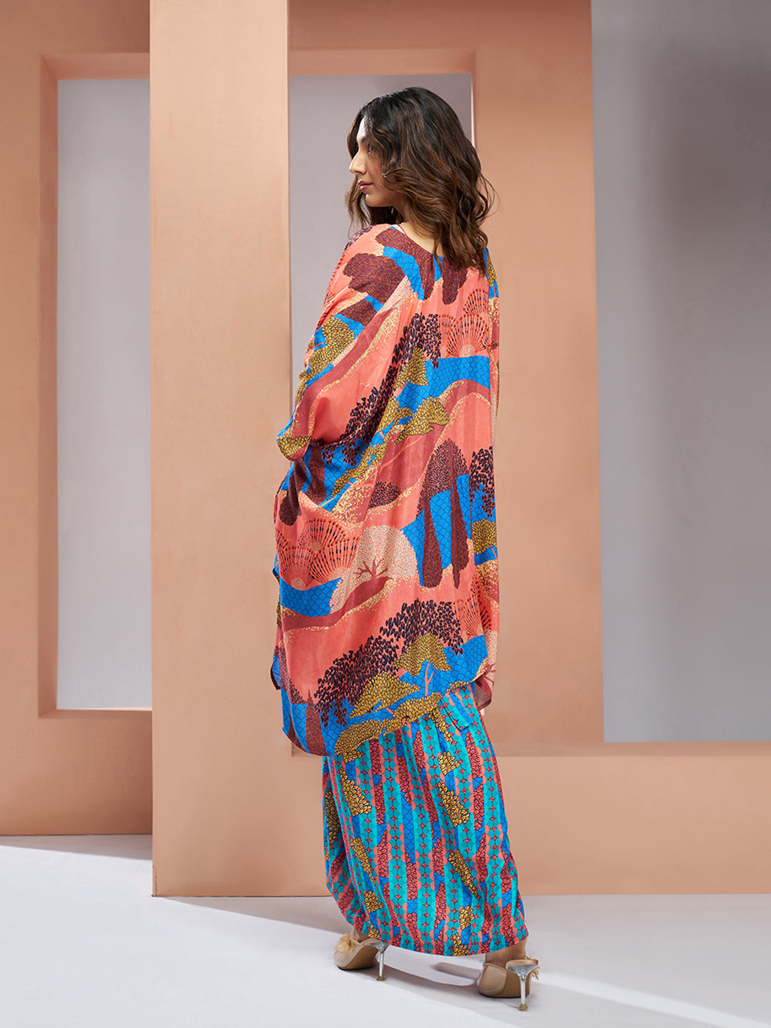 Aqua blue pure muslin silk designer 3 piece set for women