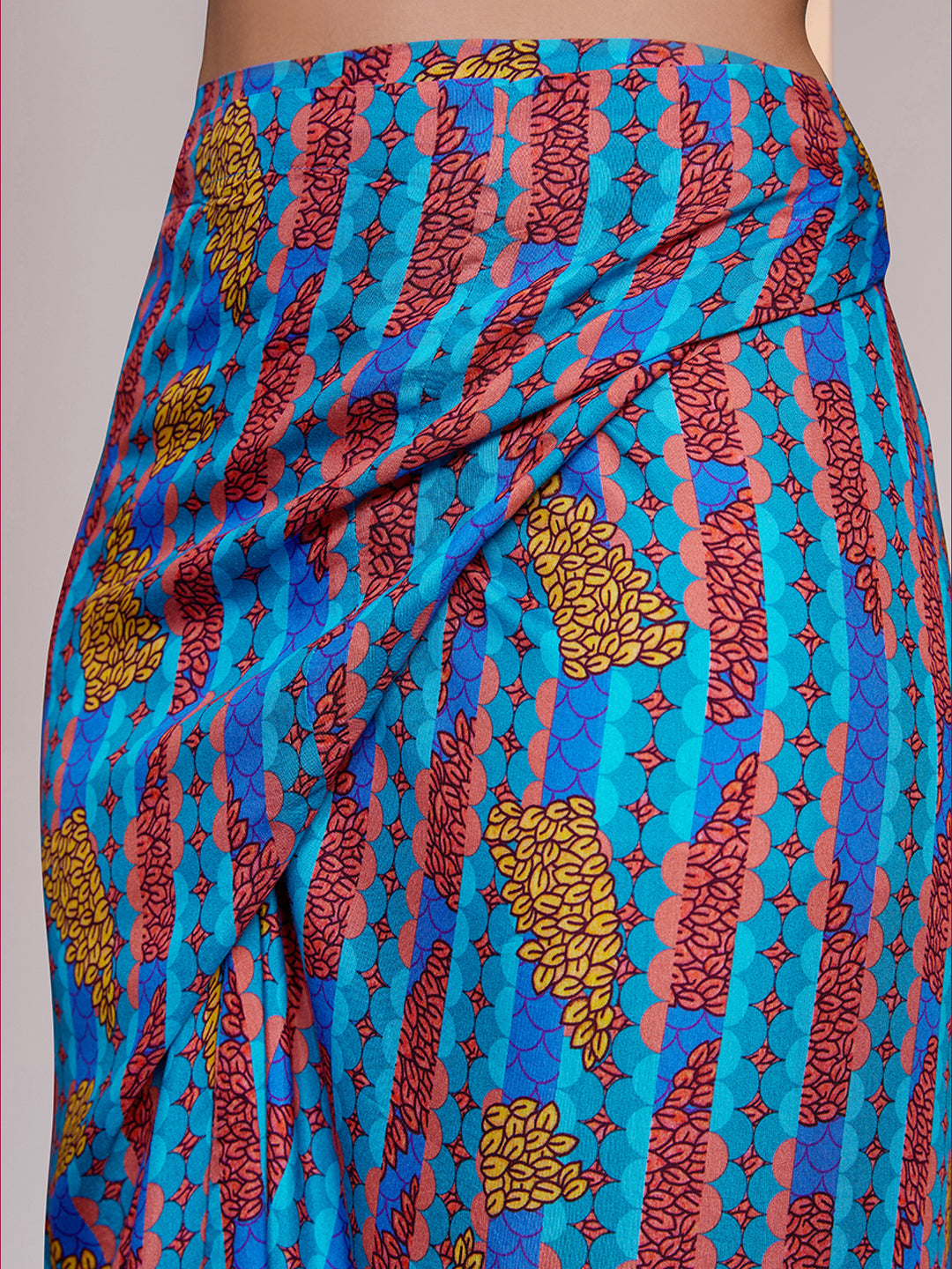 Aqua blue pure muslin silk designer 3 piece set for women