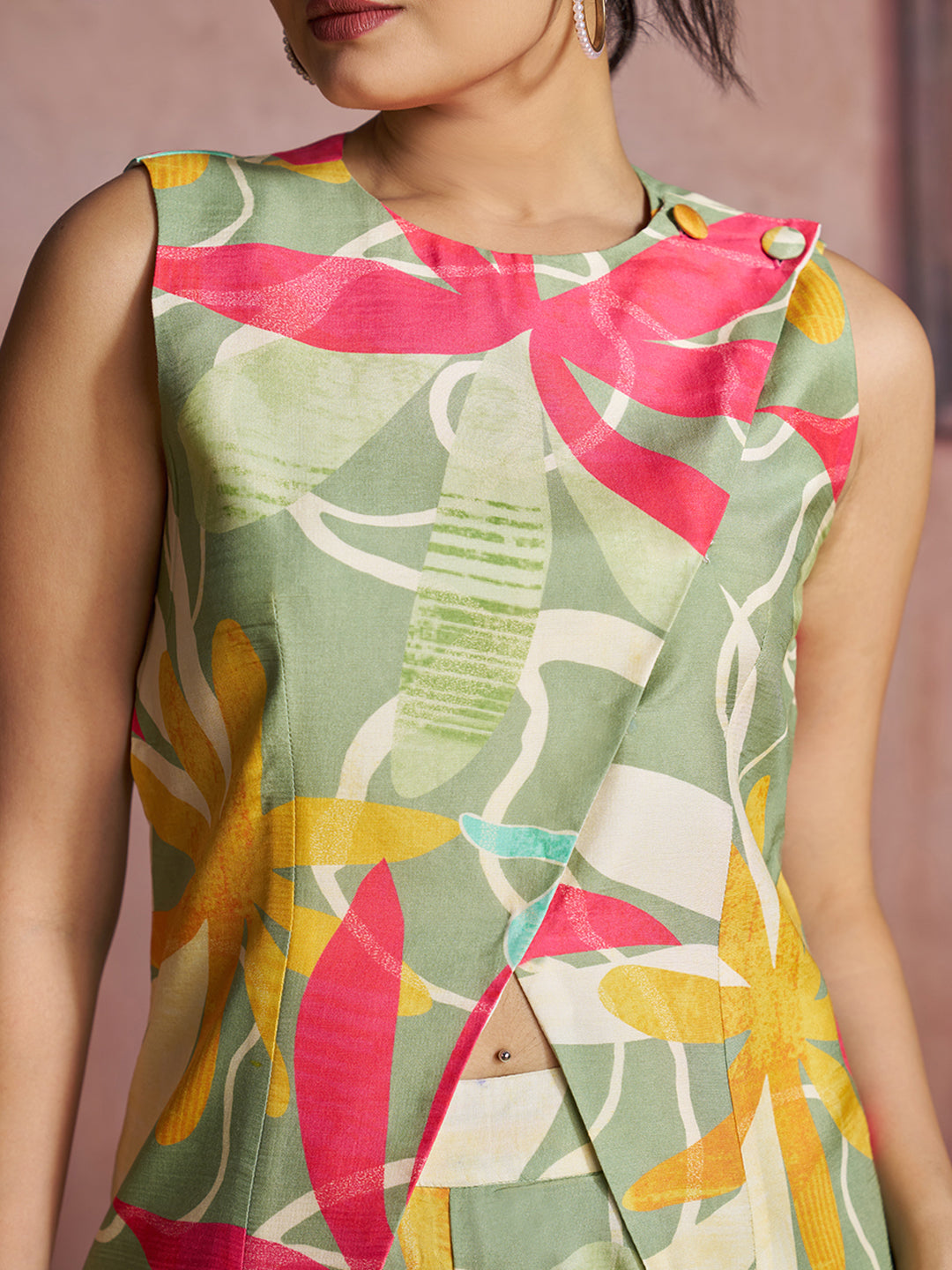 Premium pure muslin silk floral co ord set for women