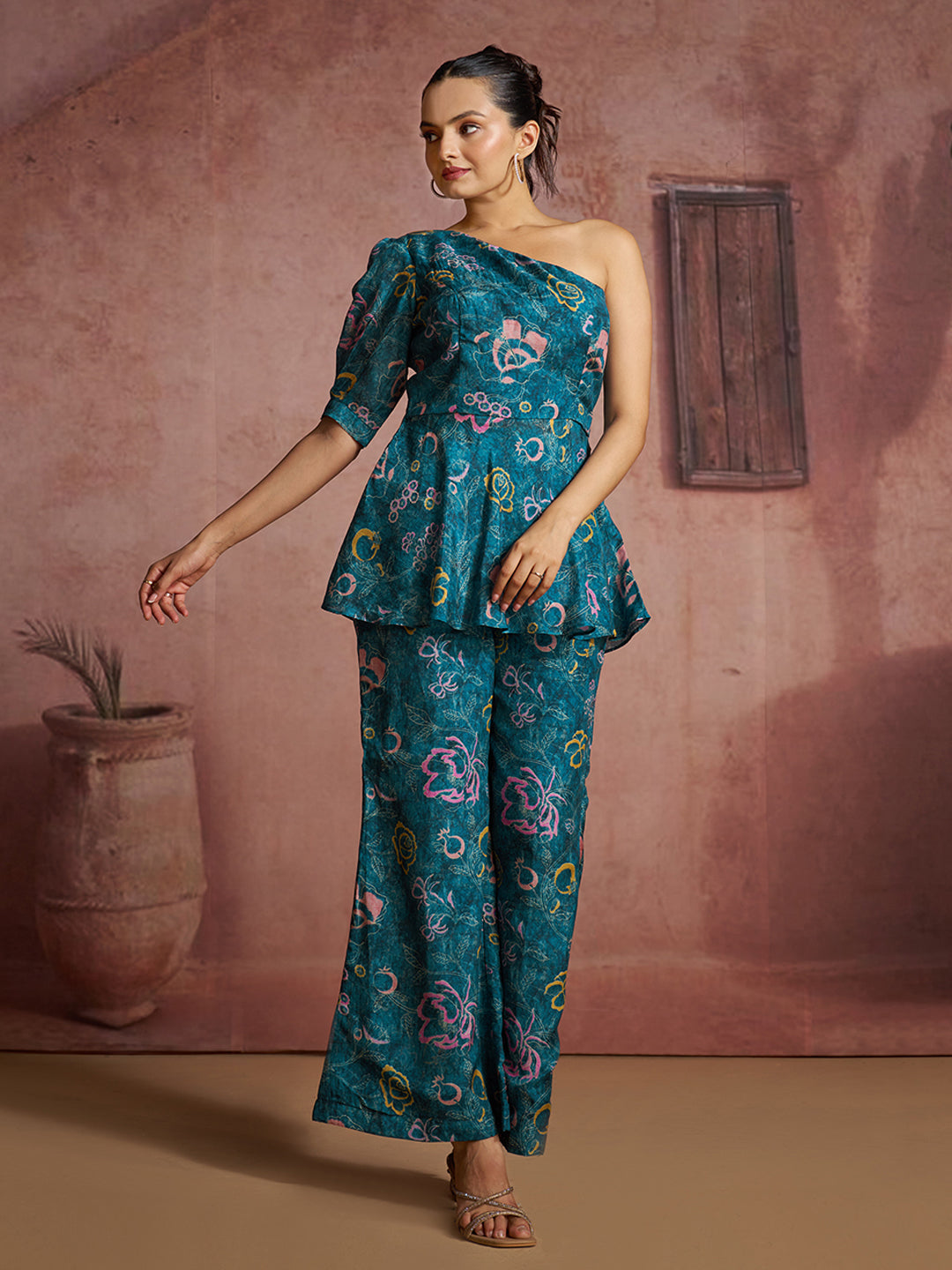 Luxury designer blue co ord set for party festive wear