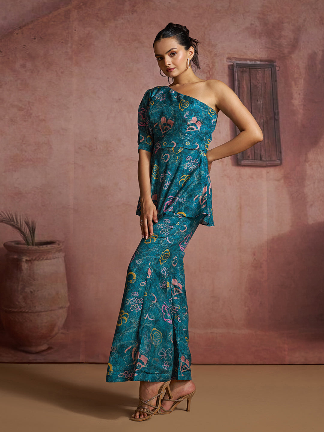 Luxury designer blue co ord set for party festive wear