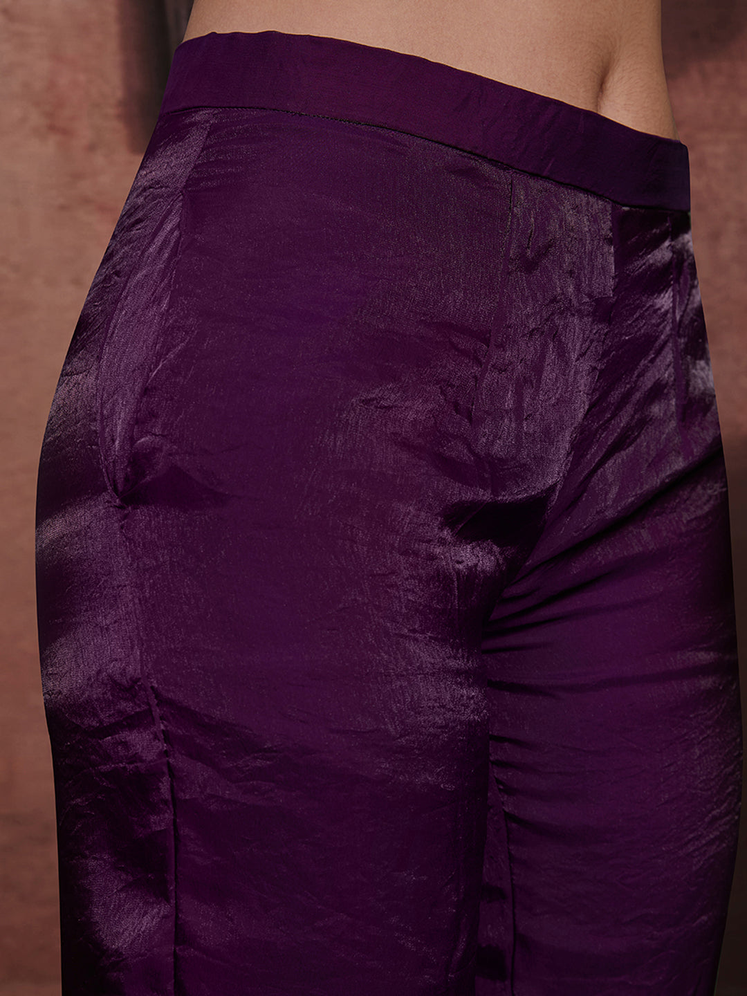 Premium wine organza co ord set with elegant luxury look