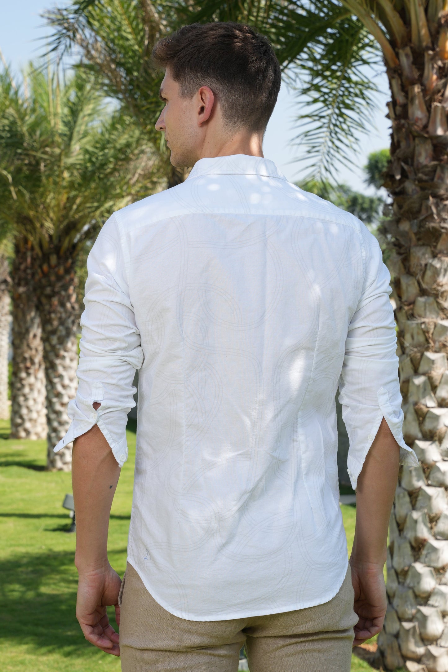 Acacia - Cotton Printed Shirt - White