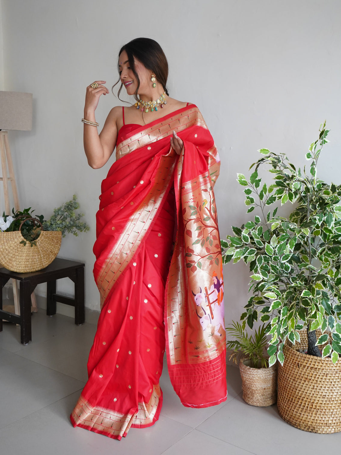 Pure banarasi silk saree with zari weaving