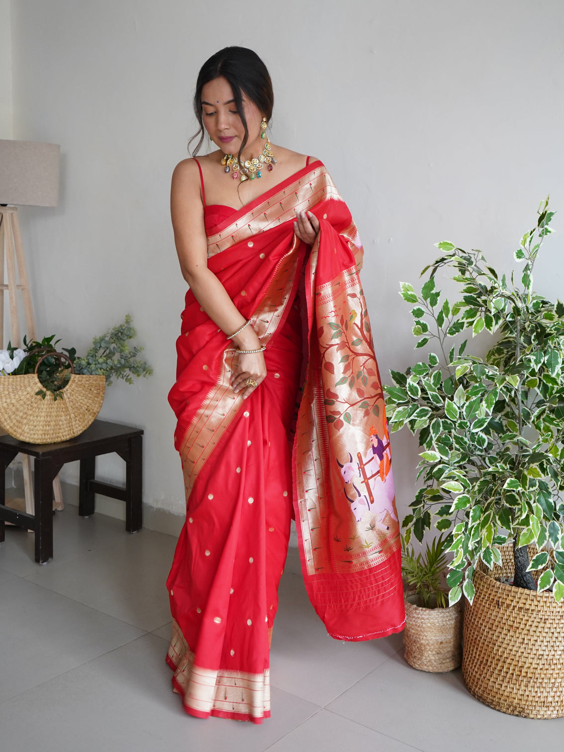 Pure banarasi silk saree with zari weaving