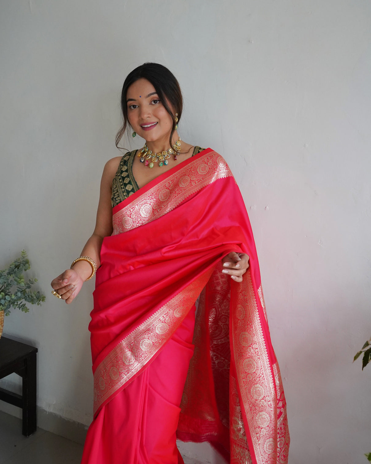 Pure banarasi silk saree with zari weaving