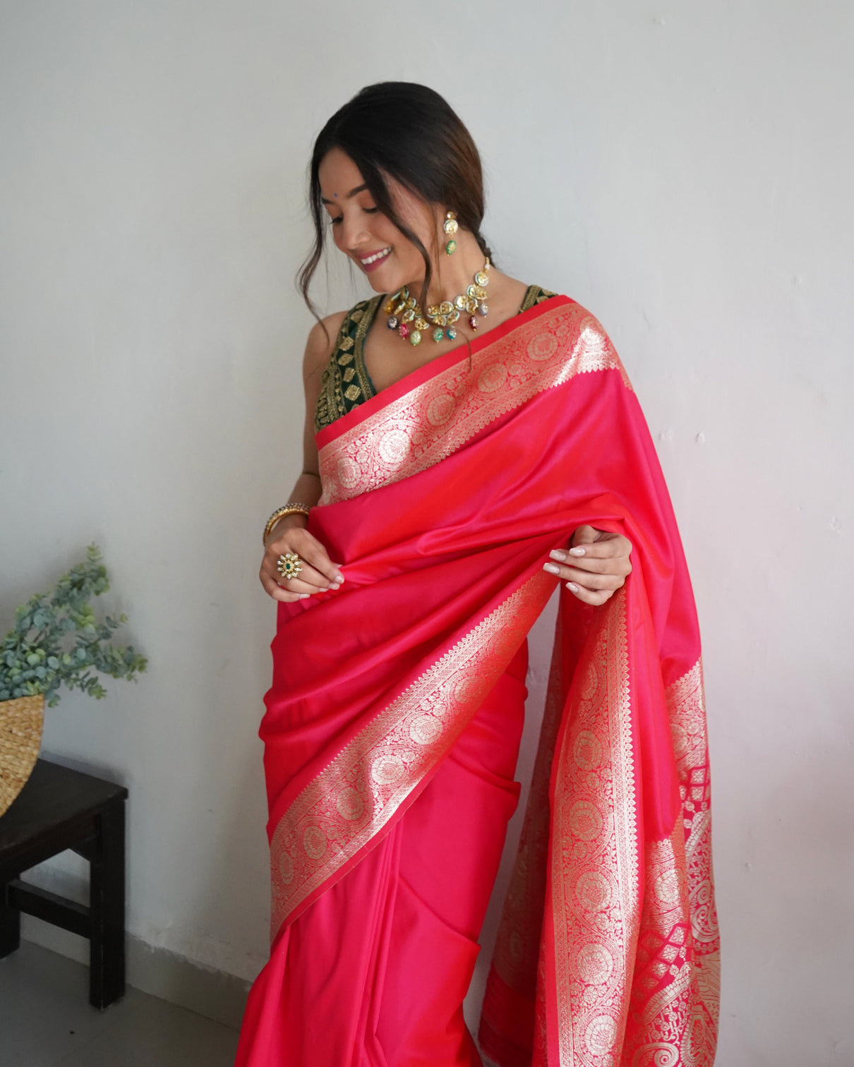 Pure banarasi silk saree with zari weaving