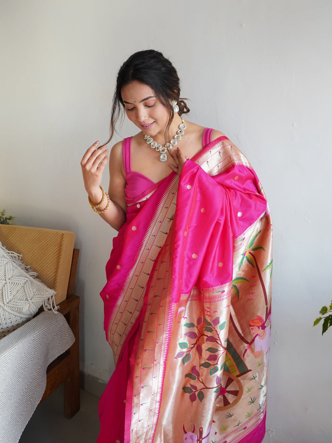 Pure banarasi silk saree with zari weaving