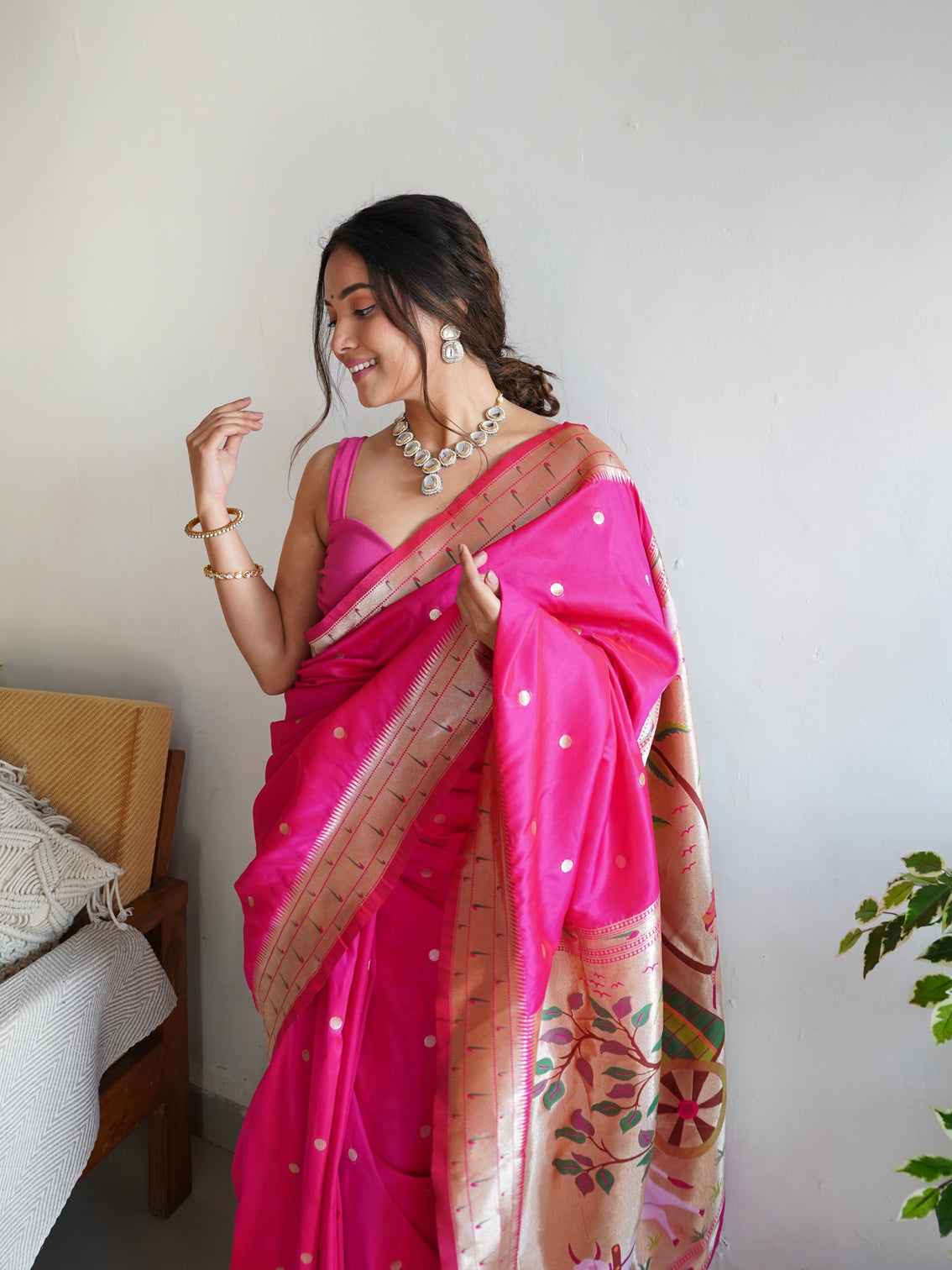 Pure banarasi silk saree with zari weaving