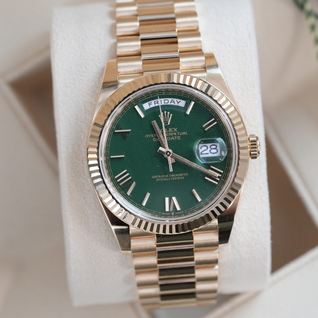 Trendy Rolex Day-Date 40 new green 228238