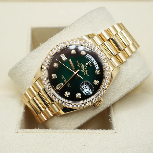 Role_x Day Date Gold/Green Diamond