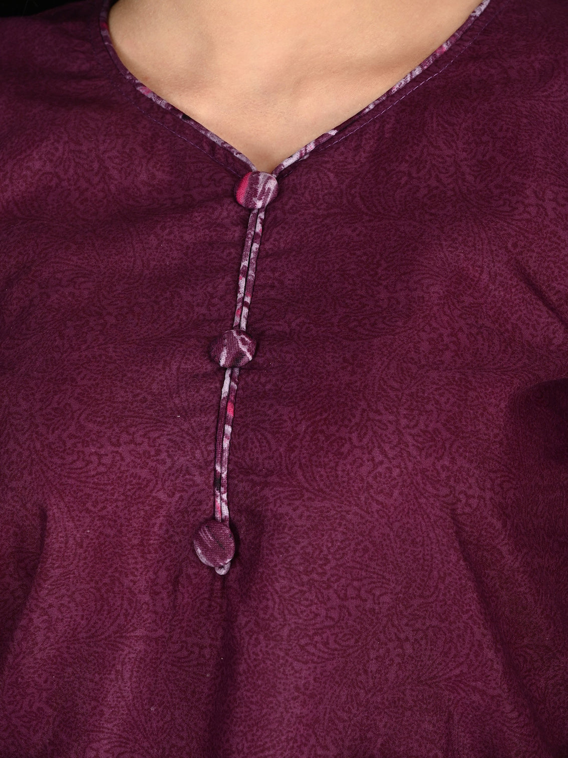 Wine cotton blend printed ready to wear patiala salwar suit