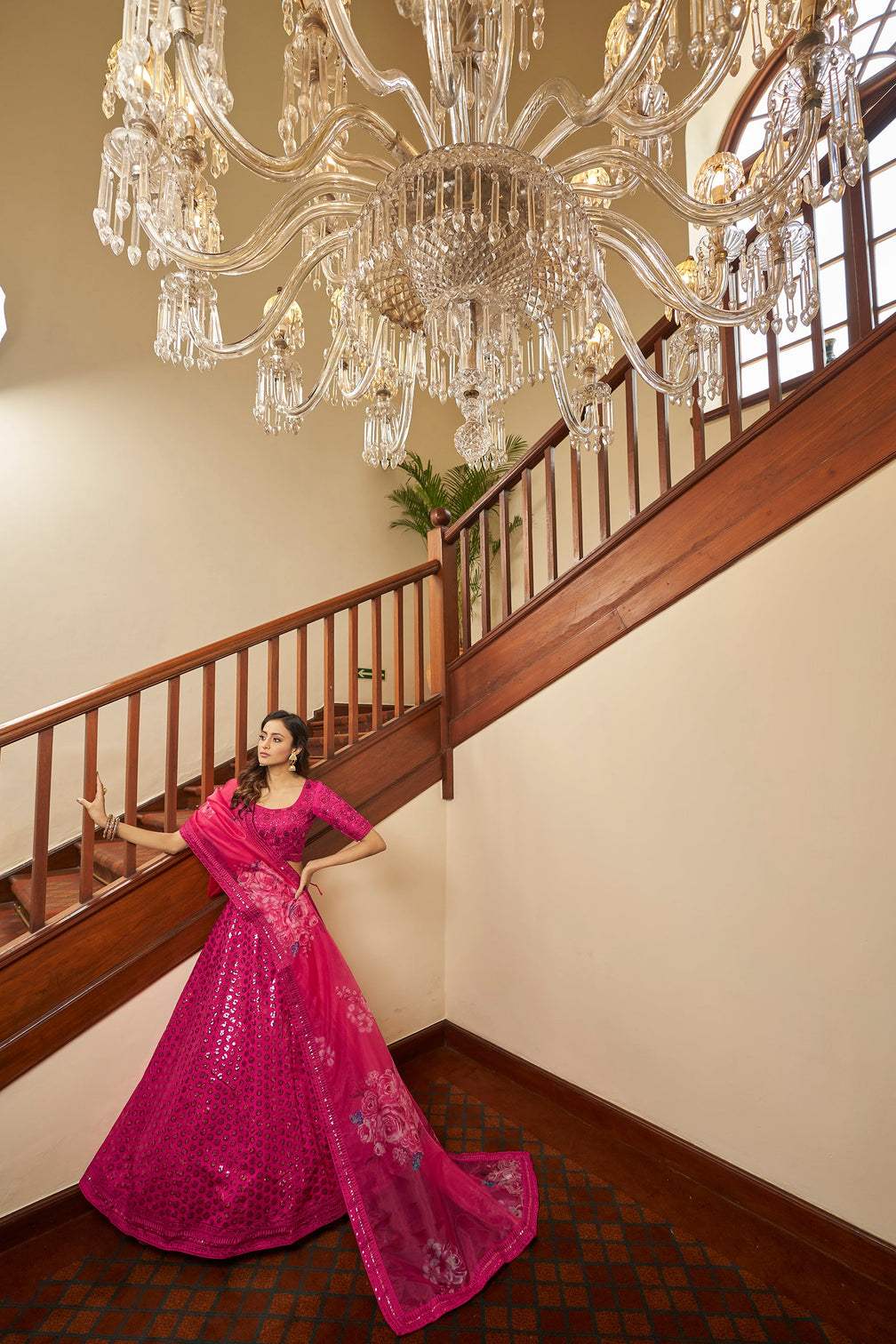 Deep Pink Lehenga With Heavy Art Silk Fabric And Thread With Sequince Embroidered Work Lehenga Choli For Wedding And Party Wear