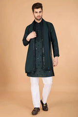 Designer Green Viscose Silk Kurta for Men