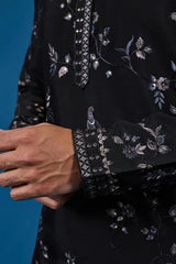 Magic Black Embroidered Stylish Kurta Set for Mens Wear