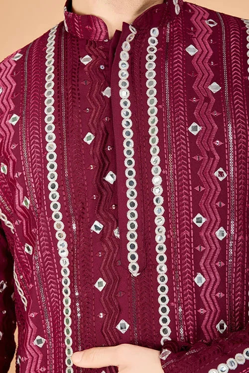 Stylish Wedding Wear Heavy Embroidered Mens Kurta