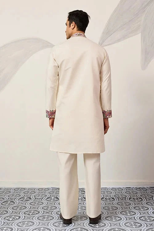 Traditional White Designer Kurta Pant Set for Mens Wear