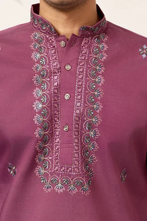 Trendy Pink Color Kurta with Dupatta for Mens Wear