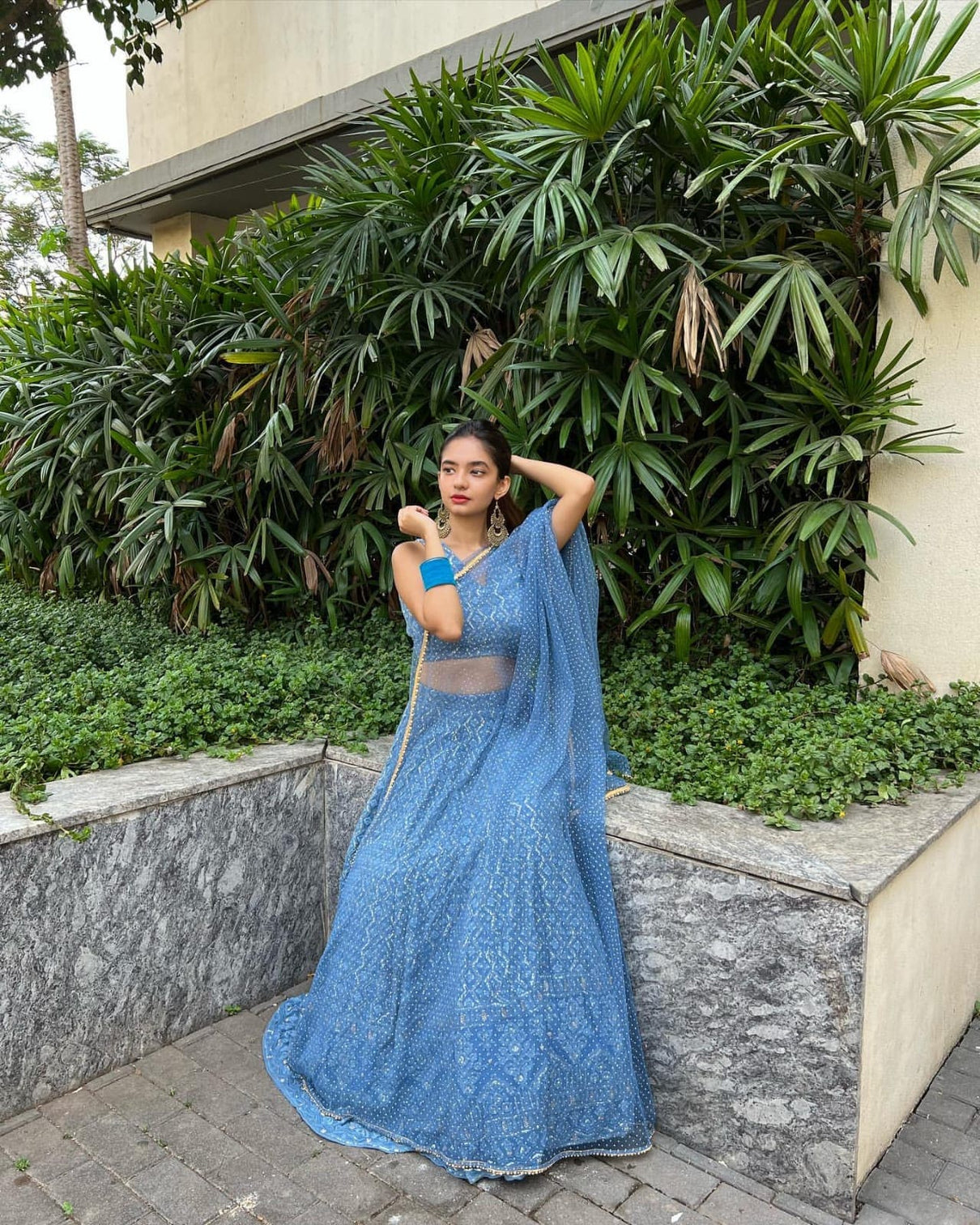 Designer Blue Georgette lehenga Choli For Women