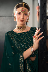 Designer Green Color Sequence Thread Work Lehenga Choli With Belt
