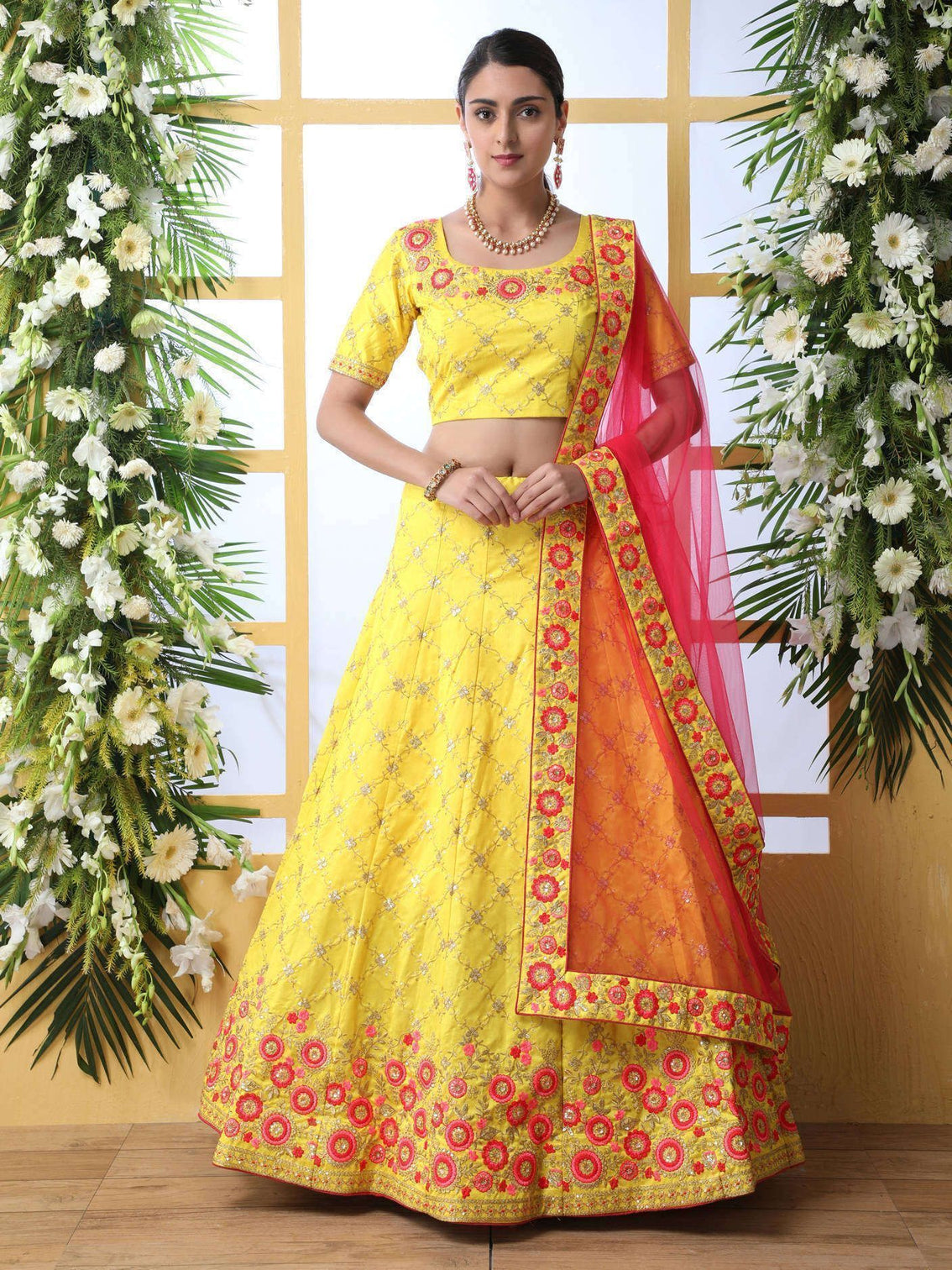 Designer Yellow Lehenga Choli For Women With Heavy Sequence Embroidery Work Wedding Wear Party Wear, Lehenga Choli