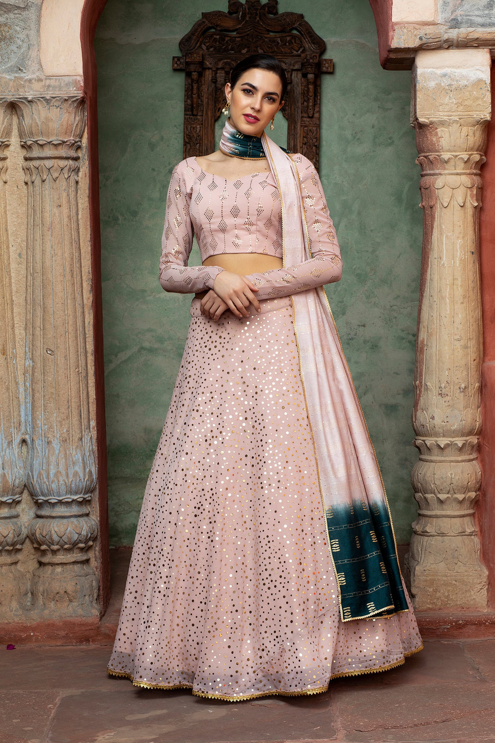 Dusty Pink Lehenga Choli For Women Designer Bollywood Trending Sequence Embroidery Work Lengha choli, Wedding Bridal Lahanga, Party Wear Dress