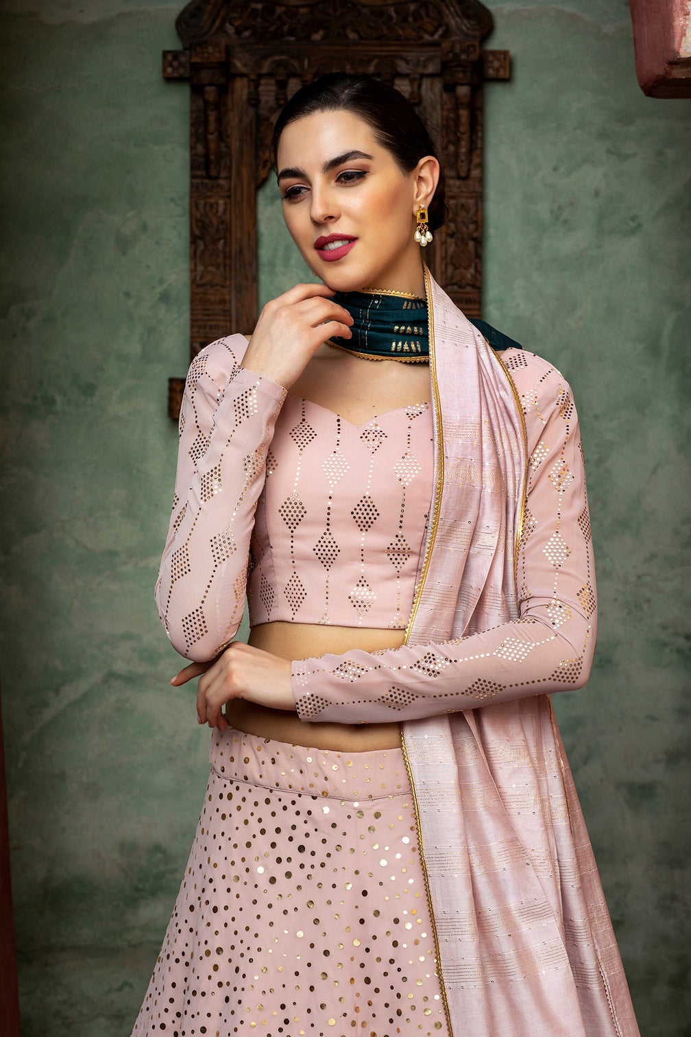 Dusty Pink Lehenga Choli For Women Designer Bollywood Trending Sequence Embroidery Work Lengha choli, Wedding Bridal Lahanga, Party Wear Dress